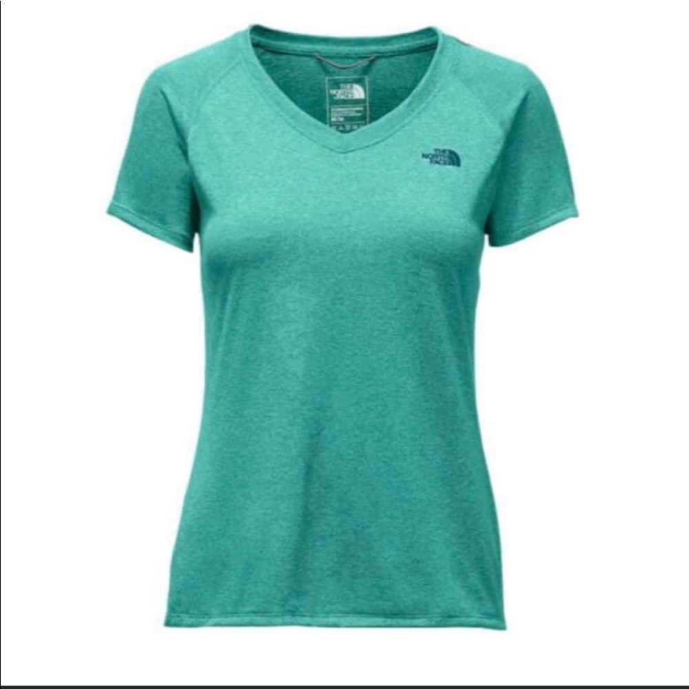 The North Face Women's Green Short Sleeve V-Neck Tee